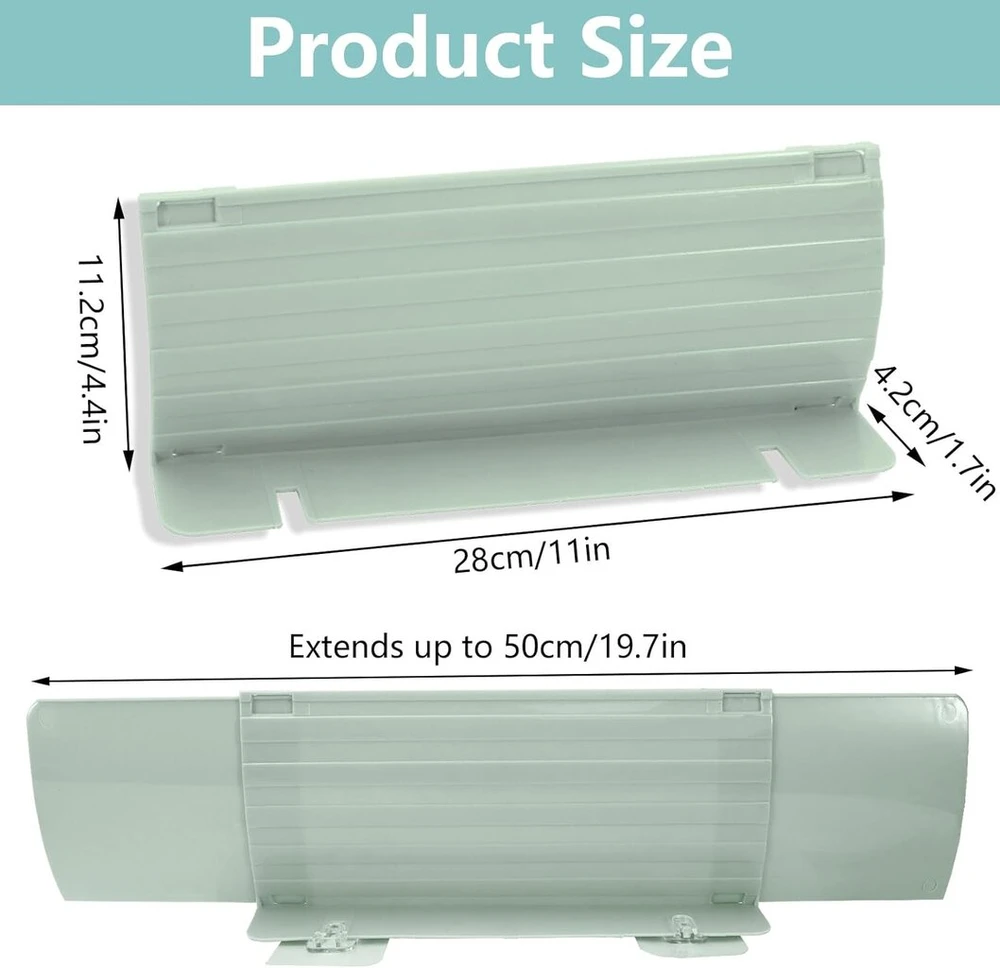 Lele Life 2 vnt. išplečiami virtuvės kriauklės purslų apsaugos 28cm-50cm reguliuojamo ilgio vandens purslų apsauga virtuvės kriauklei ir kriauklei, 2 montavimo būdai (žalia)