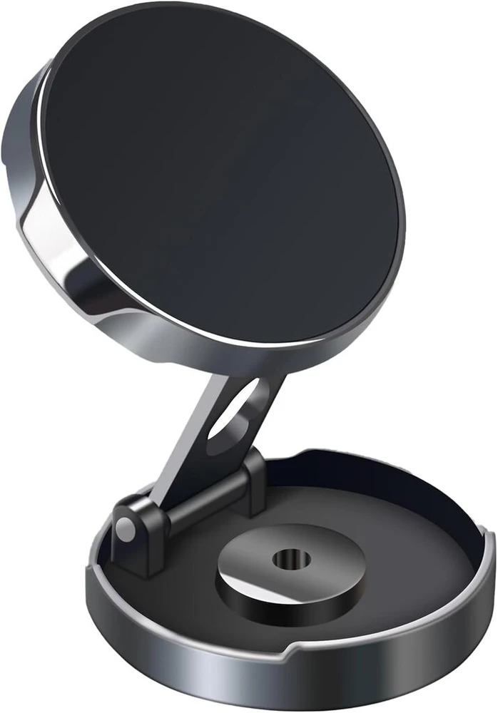 Leloco magnetinis telefono laikiklis automobiliui, 360° magnetinis telefono laikiklis automobiliui su lipniu pagrindu, 6 stiprūs magnetai ir 2 metalinės plokštelės, suderinamas su išmaniaisiais telefonais iki 6,5 colio, juodas