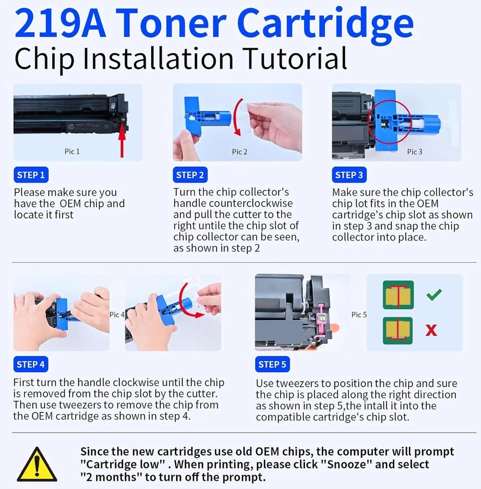Lemero 219a 219x toneris, suderinamas su Hp Color Laserjet Pro Mfp 3302fdwg 3302sdwg 3302fdw 3302sdw 3302fdn 3302fdng 3202dn 3202dw, skirtas Hp 219 219a W2190a juodas žydras purpurinis geltonas (4 pakuotės)