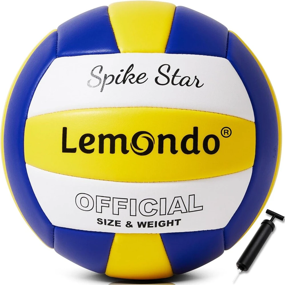 Lemondo tinklinio kamuolys Pu minkštas paplūdimio tinklinio kamuolys minkštas vandeniui atsparus su pompa tinkamas naudoti patalpose ir lauke vandens kamuolys žaidimams treniruotėms paplūdimio kamuoliai