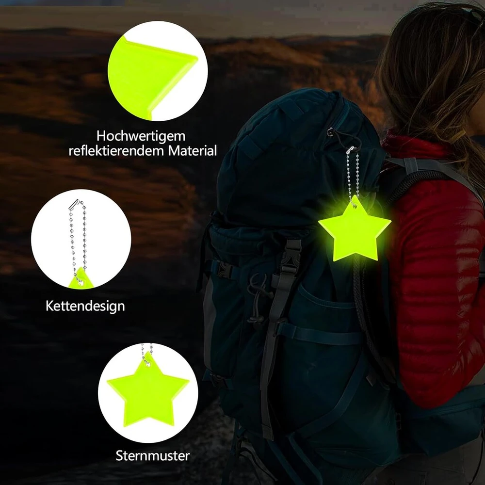 Lemonstone 12 vnt. atšvaitų vaikams, saugos atšvaito pakabukas, atšvaito pakabukas, pakabukas mokykliniam krepšiui, atšvaitinis raktų pakabukas mokykliniam krepšiui, drabužiams, kuprinei