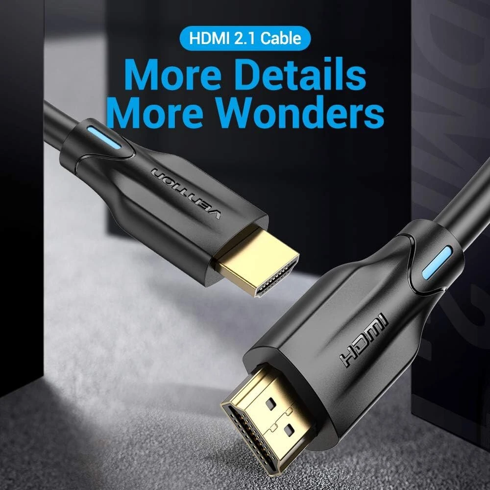 Lention Vention Aan 8k Hdmi kabelis 1 m juodas