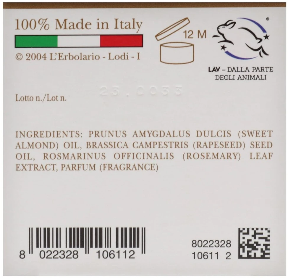 L'erbolario Almendra kūno aliejus 125 ml