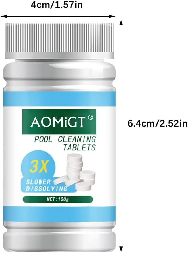 Lėtai tirpstančios chloro tabletės baseinams, 100 g baseino valymo tabletė, chloro tabletės baseinui, chloro tabletės, baseinas, daugiafunkcinės chloro tabletės, baseino priedai, kalkių valiklis