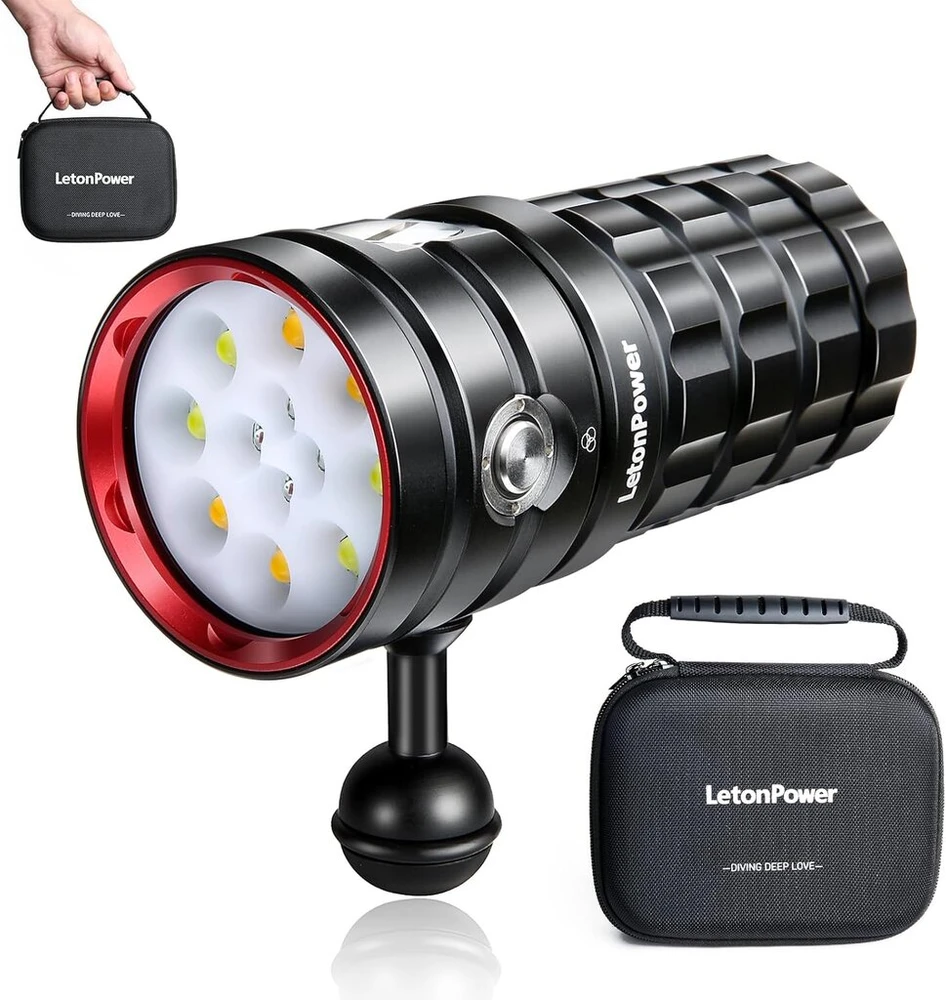 Letonpower Ts Pro 13000 liumenų povandeninis 120 m vaizdo įrašymo žibintas nardymui su c tipo įkrovimu profesionaliam lauko sportui po vandeniu
