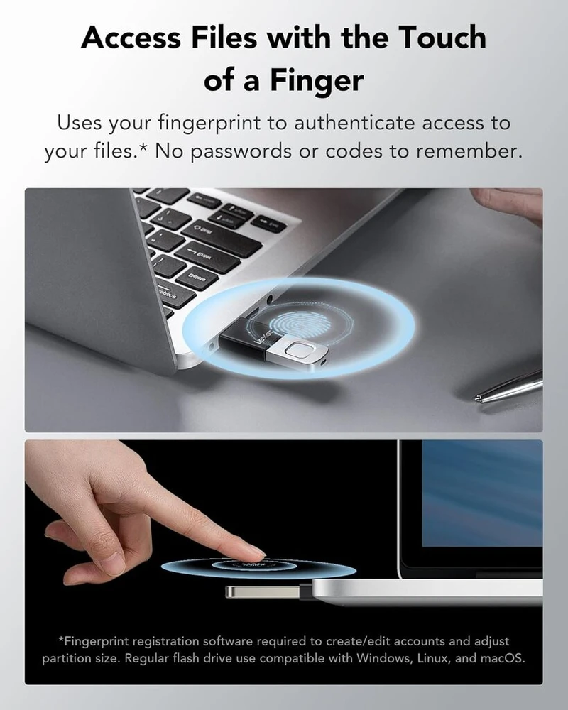 Lexar Jumpdrive Fingerprint F35 Pro 128gb Usb 3.0 atminties kortelė, iki 400 Mb/s skaitymo/300 Mb/s rašymo greitis, Usb atmintinė, leidžiama 10 pirštų atspaudų Id, atminties kortelė, Pc/nešiojamas kompiuteris (ljdf35p128g-rnbng)