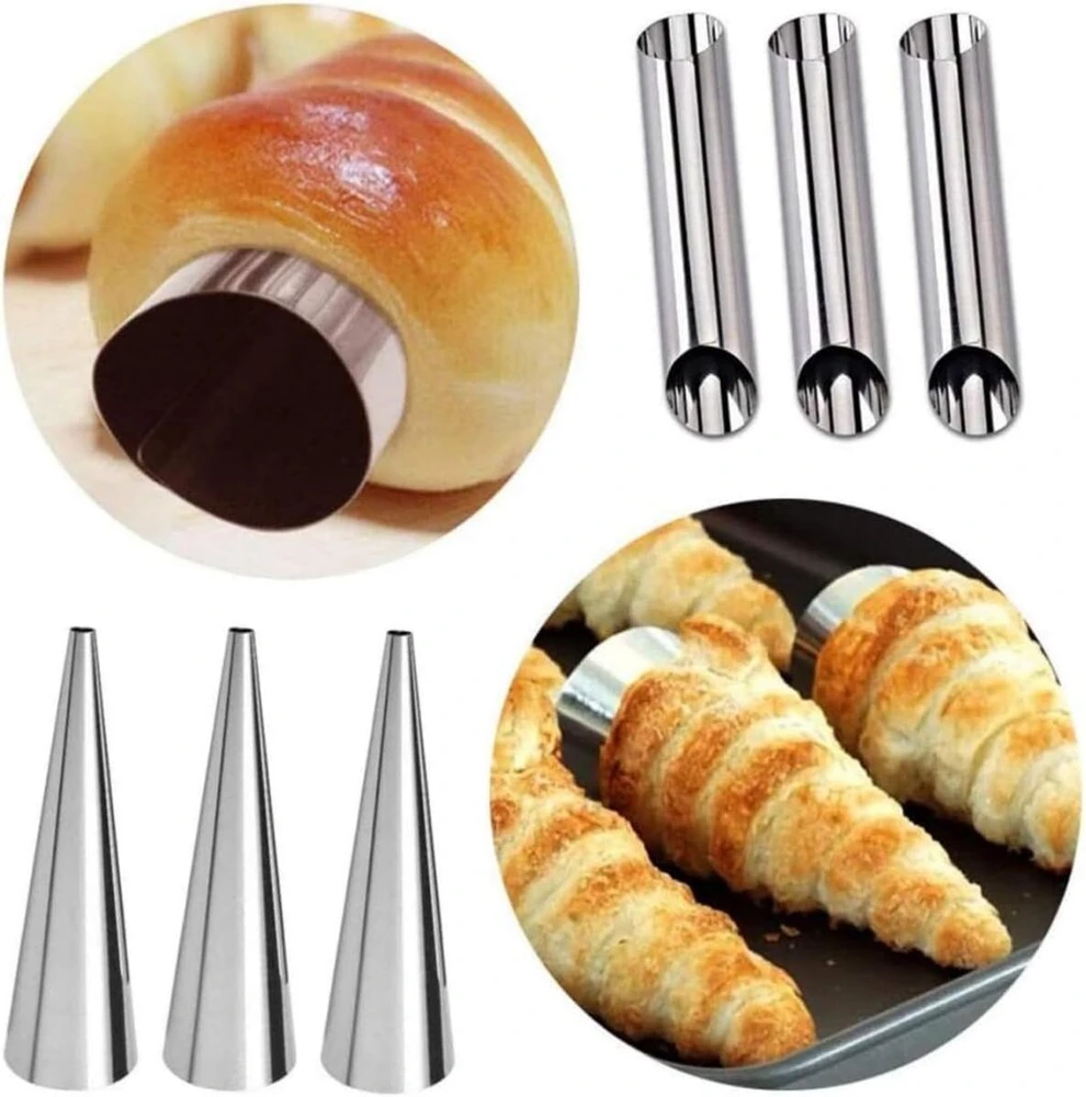 Lijuanwang cannoli kepimo formelės, 12 vnt., nerūdijančio plieno, ritininės formelės, sraigtinės formelės, kruasanų formelės, cannolli ritinėlių formelės/vamzdeliai, kremo ritinėlių, pyrago tešlos, kruasanų kūgio formelės
