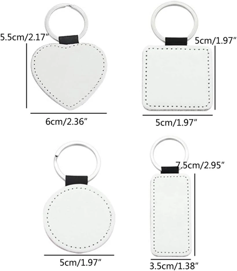 Lijun 10 odos raktų pakabukų rinkinys baltos spalvos sublimacinei šilumos perdavimo mdf, skirtas papuošalų gamybai