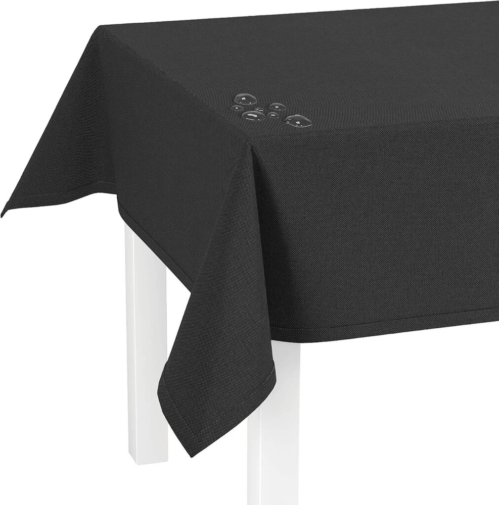 Lileno Home Plaunama staltiesė [140 x 220 cm] antracito spalvos - apsiūta polipropileno audinio staltiesė, atspari vandeniui ir dėmėms