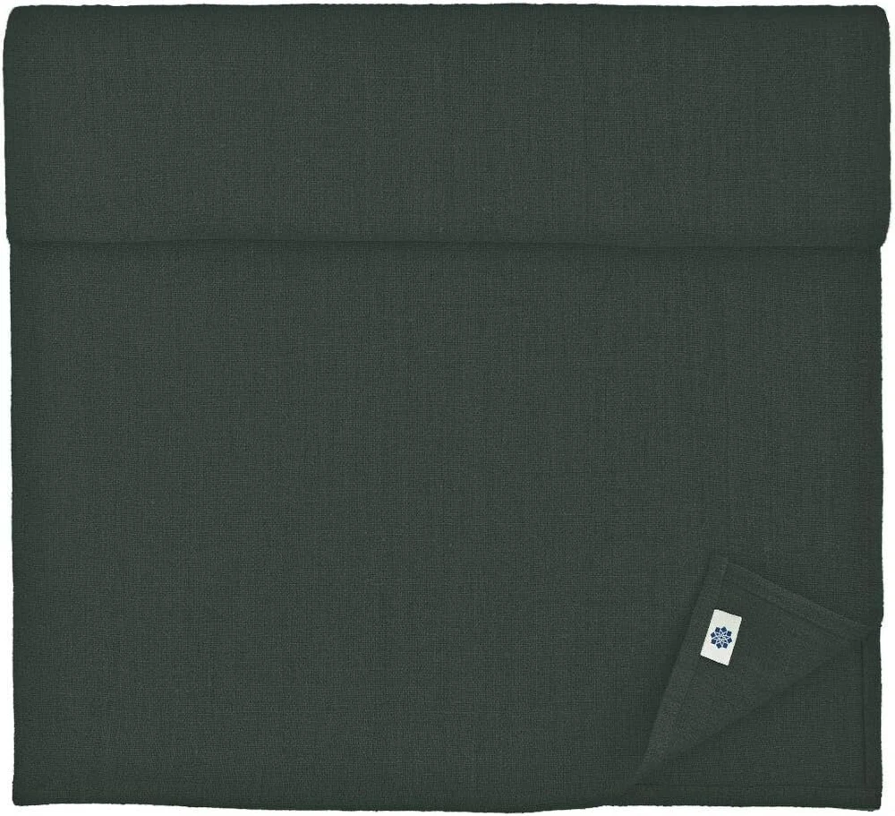Linen & Cotton Lininis ir medvilninis stalo takelis, audinio stalo takelis, stalo dekoracija Hygge 100% linas juodas (40 x 300 cm) ilgas takelis stalui, valgomojo stalui namų virtuvei, vakarienei, vėlyviems pusryčiams, vakarėliui, Kalėdoms