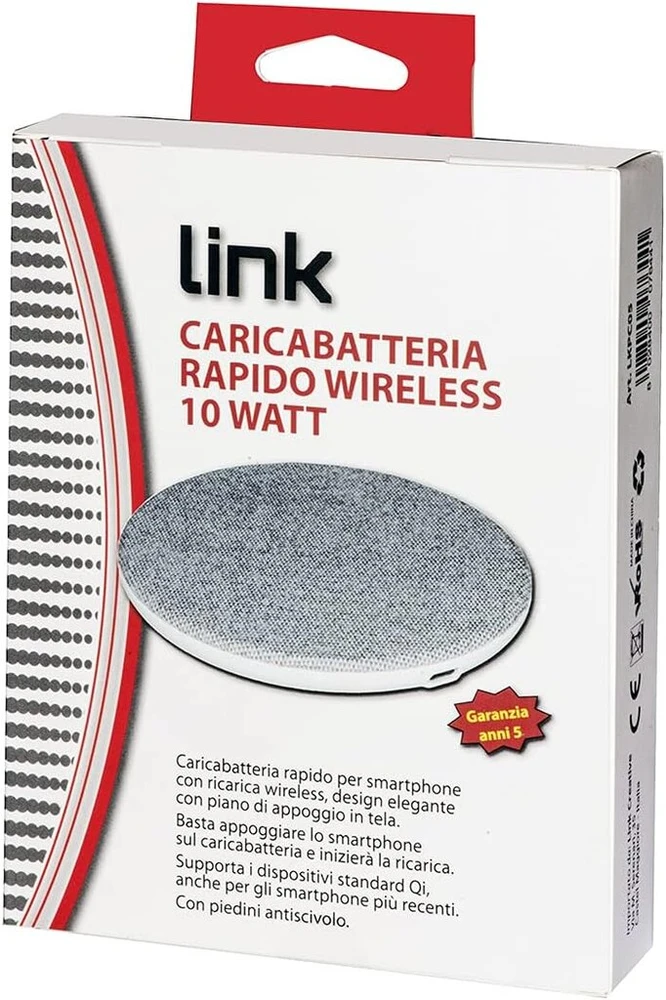 Link belaidis įkroviklis išmaniesiems telefonams su greituoju įkrovimu, galia 10 W, su saugos funkcija F.o.d.