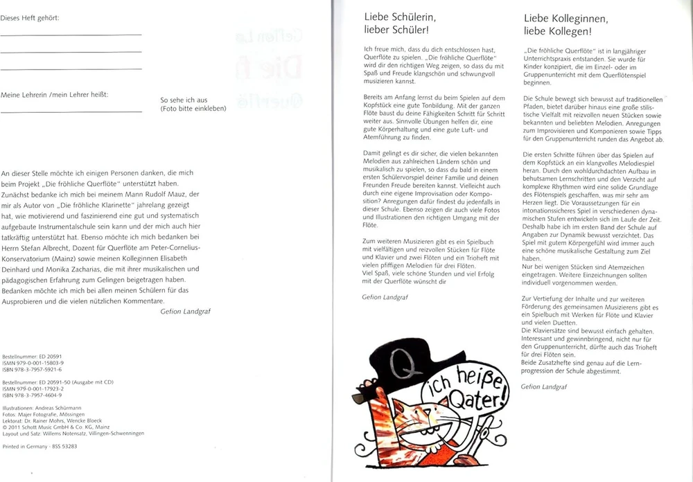 Stiprintuvas Linksmasis fleitininkas, 1 tomas – skersinės fleitos mokykla individualioms ir grupinėms pamokoms, Gefion Landgraf. Su internetiniu garso įrašu ir muzikiniu klipu