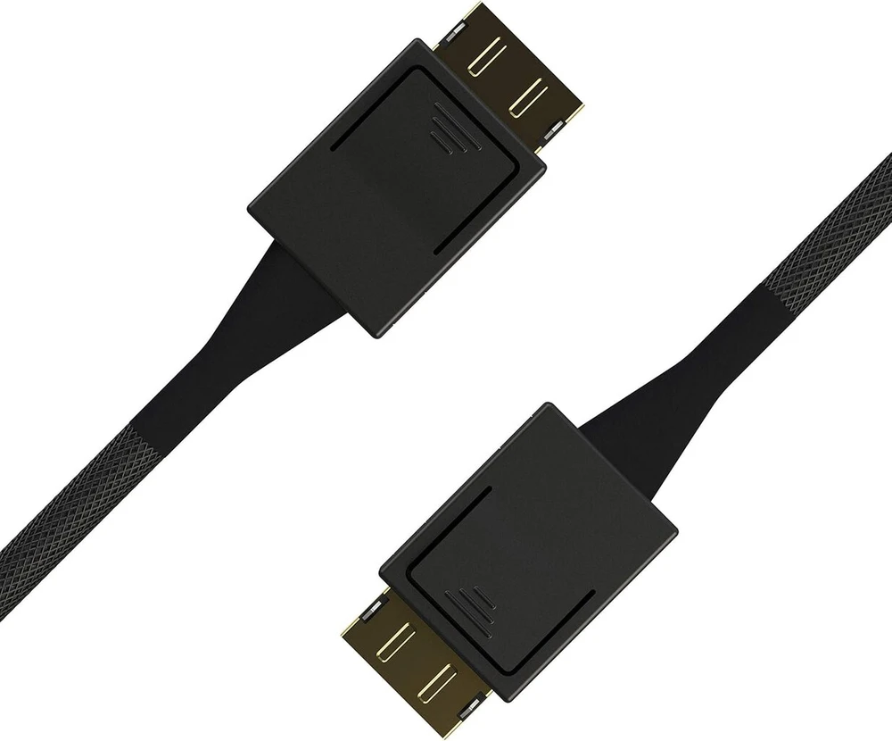 Linkup - Oculink Pcie Sff-8611 4i į Oculink Sff-8611 Ssd duomenų aktyvusis kabelis su nailono apvalkalu, 50 cm