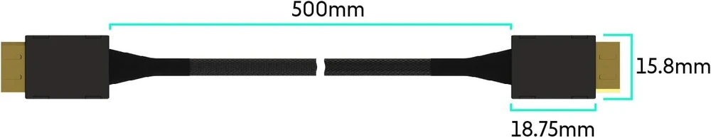 Linkup - Oculink Pcie Sff-8611 4i į Oculink Sff-8611 Ssd duomenų aktyvusis kabelis su nailono apvalkalu, 50 cm