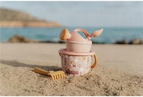 Little Dutch Rožinė Ocean Dreams paplūdimio rinkinys, smėlio kibirėlis, žaislai