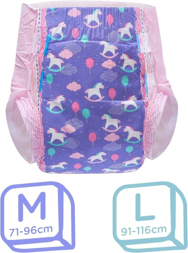 Littleforbig spausdinti suaugusiųjų slip tipo sauskelnės, skirtos suaugusiems kūdikiams, sauskelnių mėgėjams Abdl, 2 vnt. - Small Fantasy L