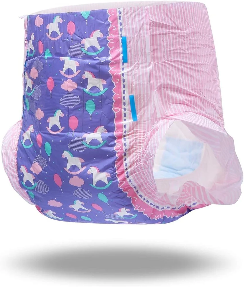Littleforbig spausdinti suaugusiųjų slip tipo sauskelnės, skirtos suaugusiems kūdikiams, sauskelnių mėgėjams Abdl, 2 vnt. - Small Fantasy L