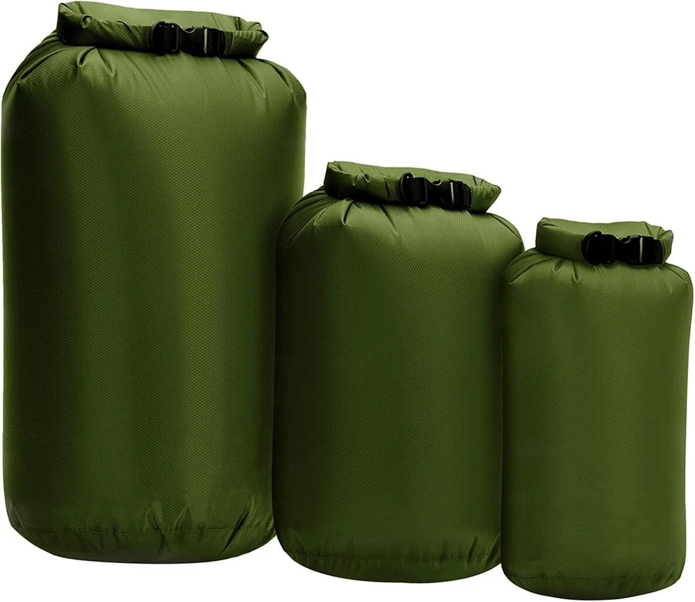 Lixada 3 sausų maišų rinkinys 8 l, 40 l ir 70 l, vandeniui atsparus sausas maišas, užlenkiamas sausas maišas, nešiojamas sausas maišas baidarėms, valtims, žvejybai, plaukiojimui, kanojų sportui, plaukiojimui plaustais