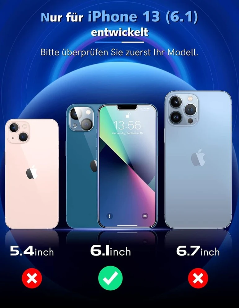 Lk 3+3 ekrano apsaugų rinkinys, skirtas iphone 13 (6.1) ekrano apsaugai, rėmo montavimo pagalba, 3 stiklo plėvelės kameros apsaugai, plėvelė atspari įbrėžimams, 9h kietumo grūdinto stiklo plėvelė, hd ultra clear