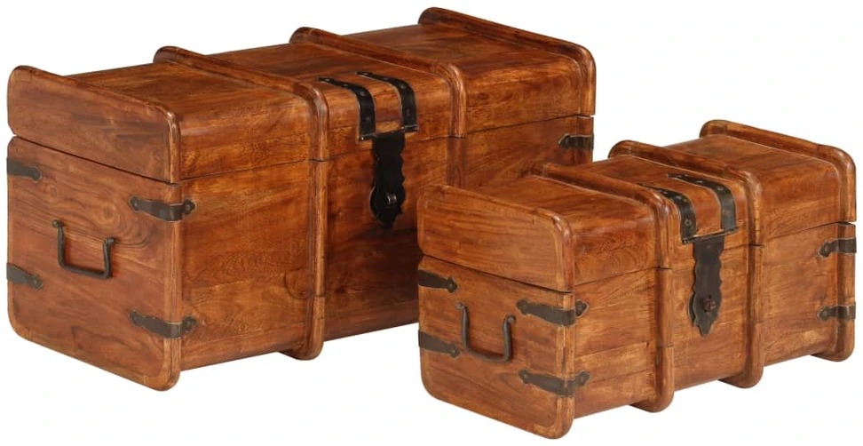 Lobių skrynių rinkinys, 2vnt., akacija su medaus apdaila