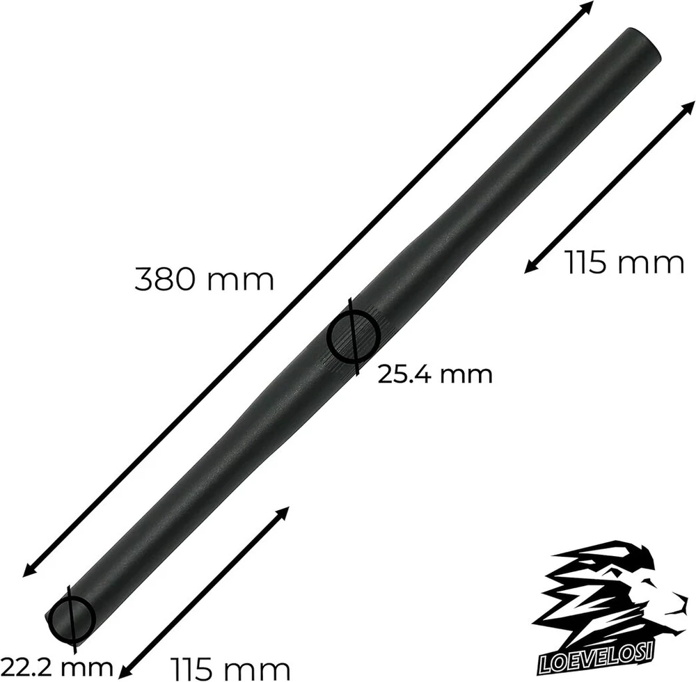 Loevelosi vienos pavaros plokščias juodas vairas 38 cm trumpas aliumininis plokščias vairas, skirtas fixie vienos pavaros dviračiams, tiesus fixy vairas