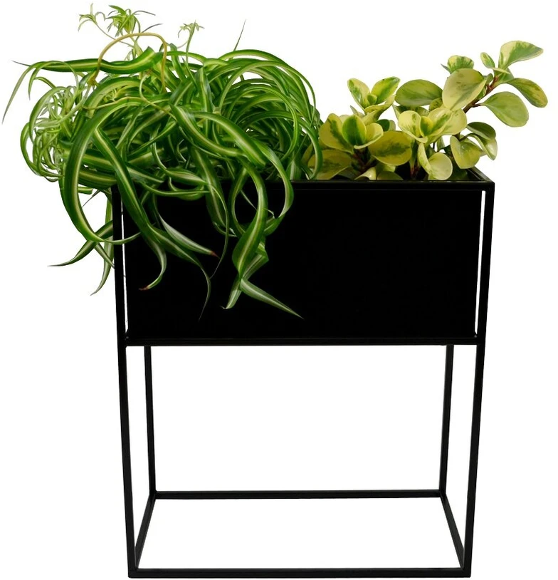 Loft metalinis gėlių stovas, 50cm dėžė, gėlių vazono stovas