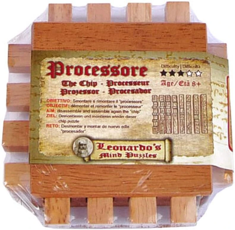 Logica Spiele Art. Processor – 3d medinis galvosūkis – sudėtingumas 3/6 – galvosūkių žaidimas – kantrybės žaidimas – Leonardo da Vinci kolekcija