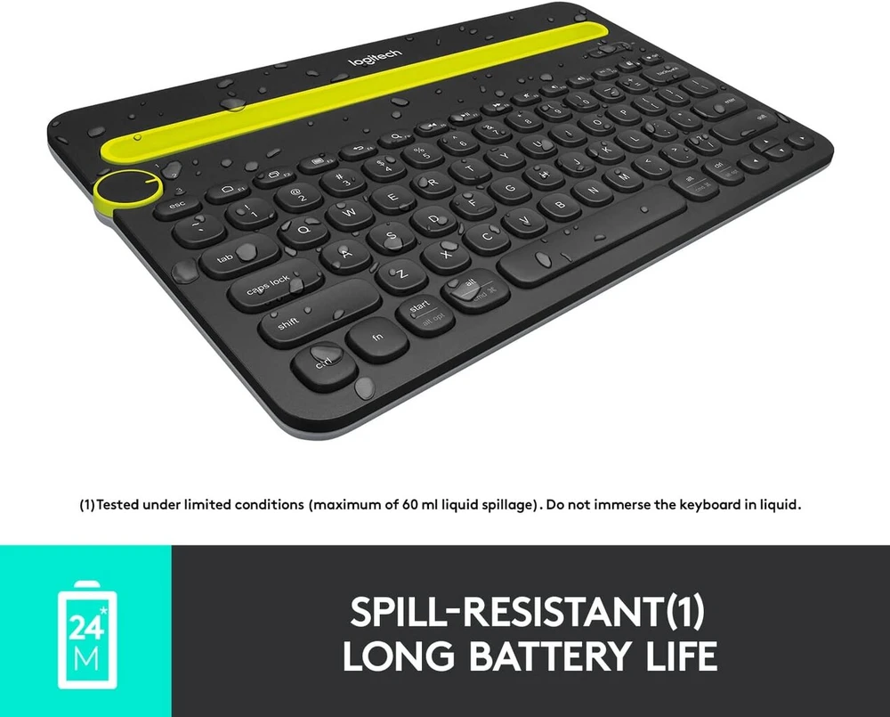 Logitech K480 belaidė bluetooth klaviatūra kompiuteriui, planšetiniam kompiuteriui ir išmaniajam telefonui, kelių įrenginių ir easy-switch funkcija, kompaktiškas dizainas, pc / mac / planšetinis kompiuteris / išmanusis telefonas, olandų qwerty išdėstymas