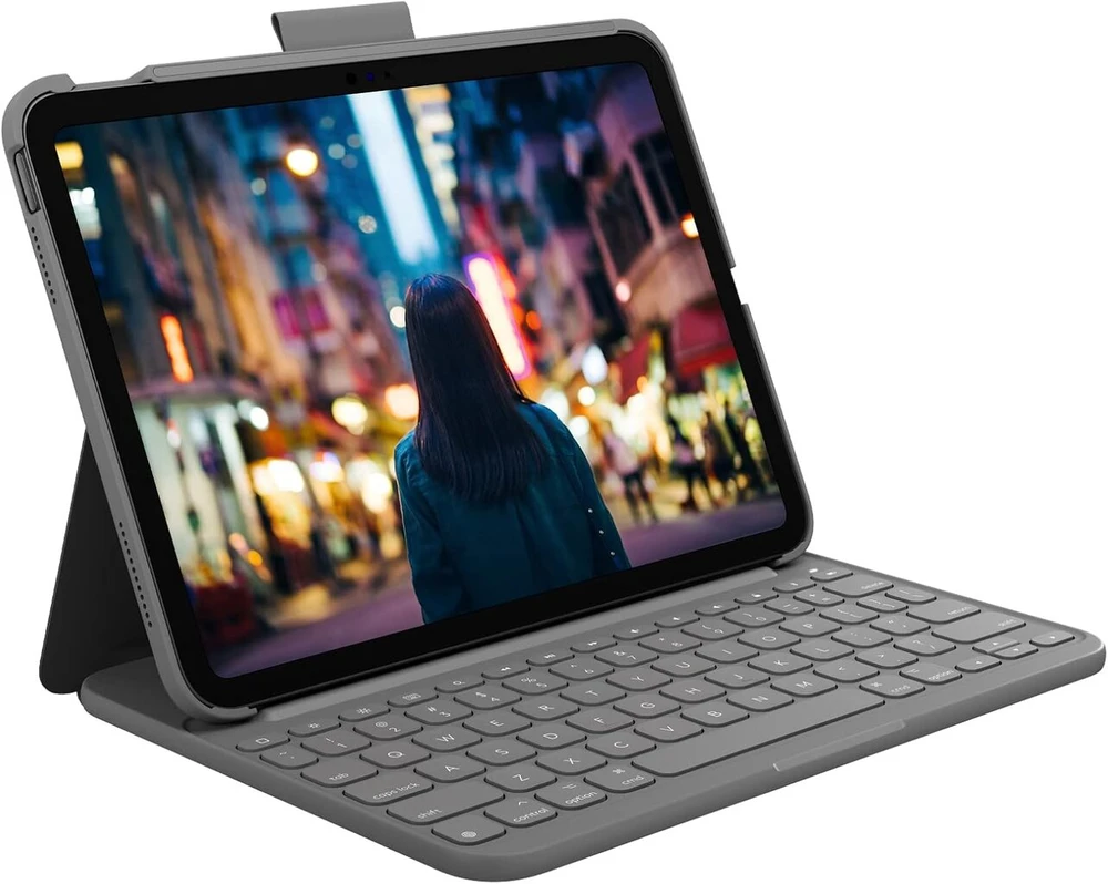 Klaviatūra Logitech Slim Folio klaviatūros dėklas Ipad 10 kartai, belaidis