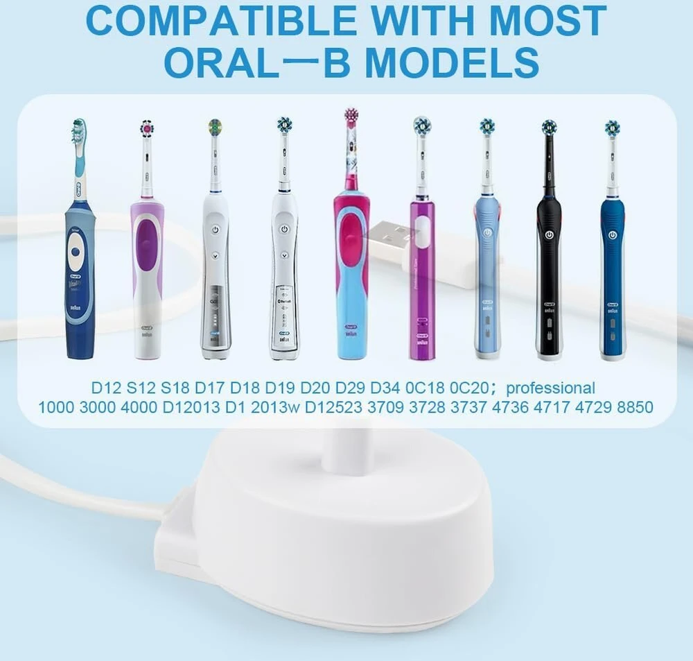 Lophe elektrinio dantų šepetėlio įkroviklis, vandeniui atsparus indukcinis įkrovimo pagrindas oral-b elektriniam dantų šepetėliui, maitinimo kabelio įkrovimo stotelė oral-b usb lizdui, nešiojami kelioninio įkroviklio priedai