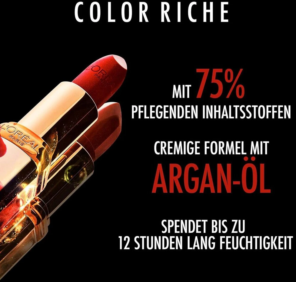 L'oréal Paris maitinamasis lūpdažis su satino efektu, argano aliejumi ir vitaminu E, Colour Riche Satin, Nr. 108 Copper Brown, 1 x 4,3 g