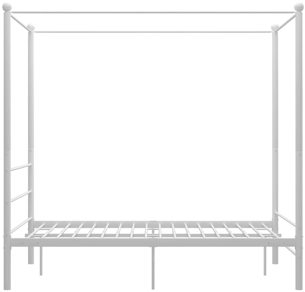 Lova su baldakimu, baltos spalvos, 120x200cm, metalas