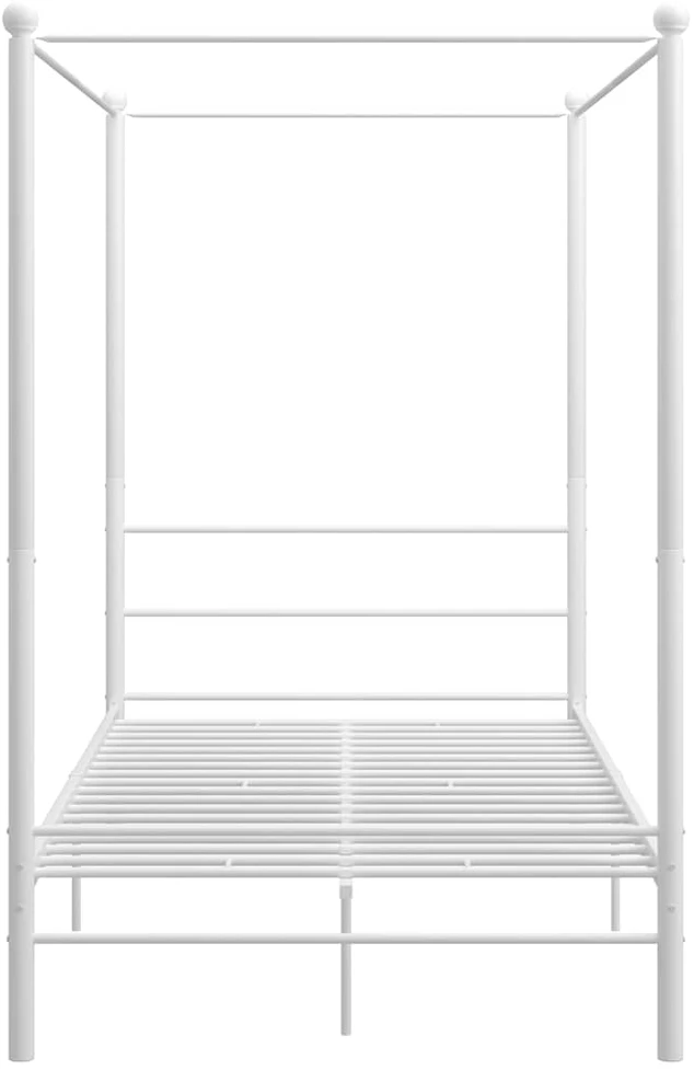Lova su baldakimu, baltos spalvos, 120x200cm, metalas