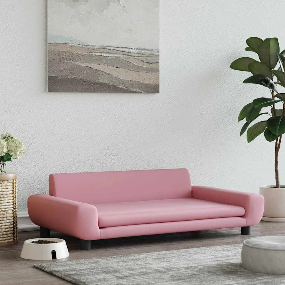 Lova šunims, rožinės spalvos, 100x54x33cm, aksomas