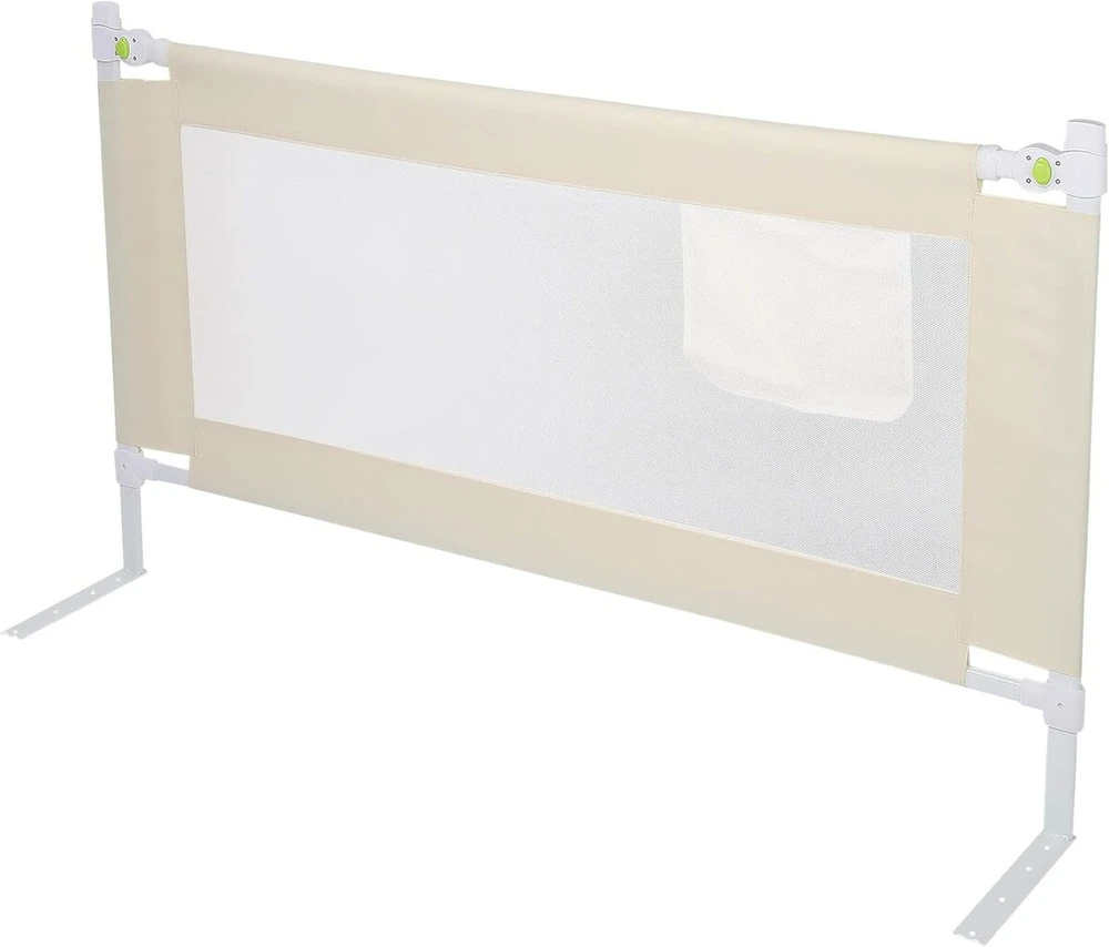 Lova Vaikiškas lovos barjeras, apsauga nuo kritimo, lovos barjeras, maniežas, kūdikio lovos barjeras, 200 x 68 cm, sulankstomas lovos barjeras, kvėpuojantis ir matomas tinklelis, saugos apsauga mažiems vaikams, vaikams