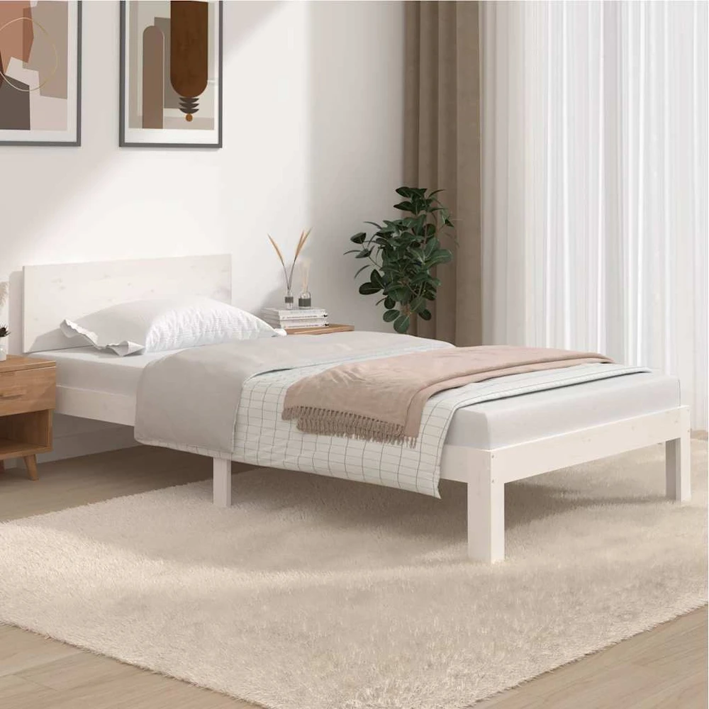 Lova Lovos rėmas, baltos spalvos, 100x200cm, pušies medienos masyvas