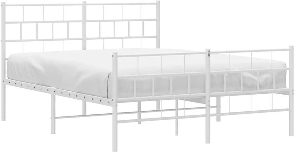 Lova Lovos rėmas su galvūgaliu/kojūgaliu, baltas, 135x190cm, metalas