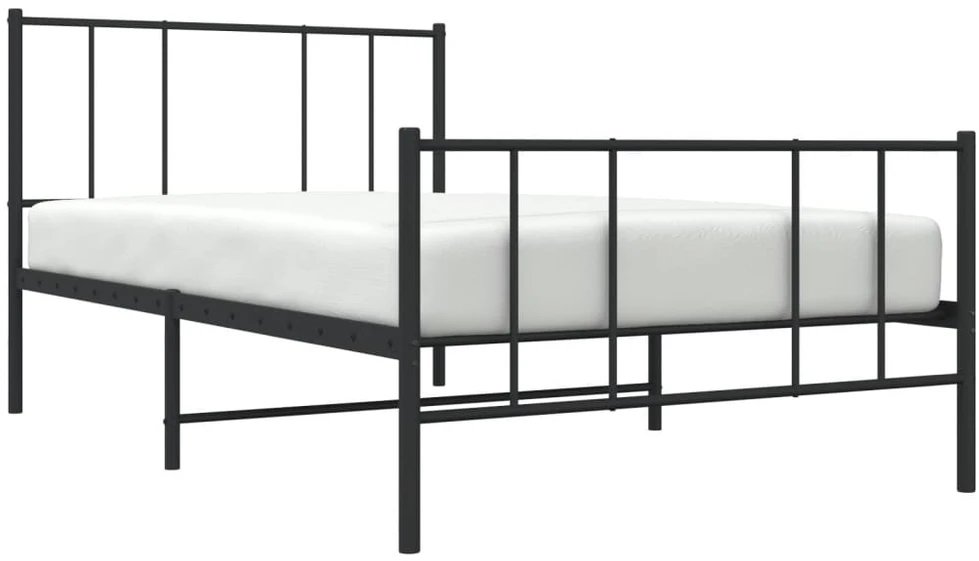 Lova Lovos rėmas su galvūgaliu/kojūgaliu, juodas, 100x200cm, metalas