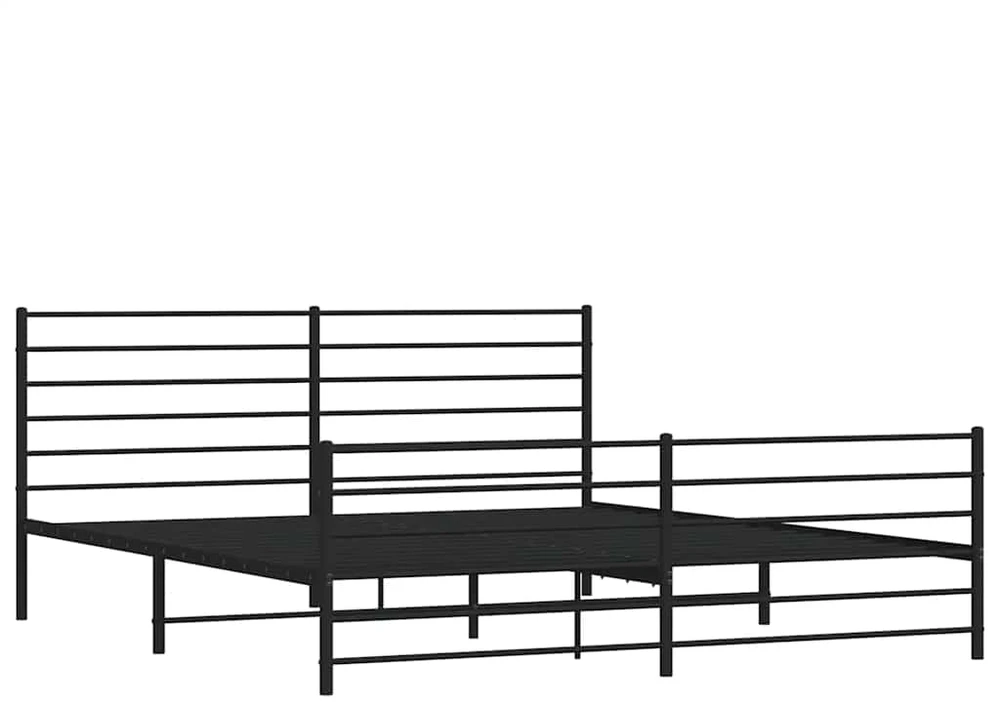 Lova Lovos rėmas su galvūgaliu/kojūgaliu, juodas, 193x203cm, metalas