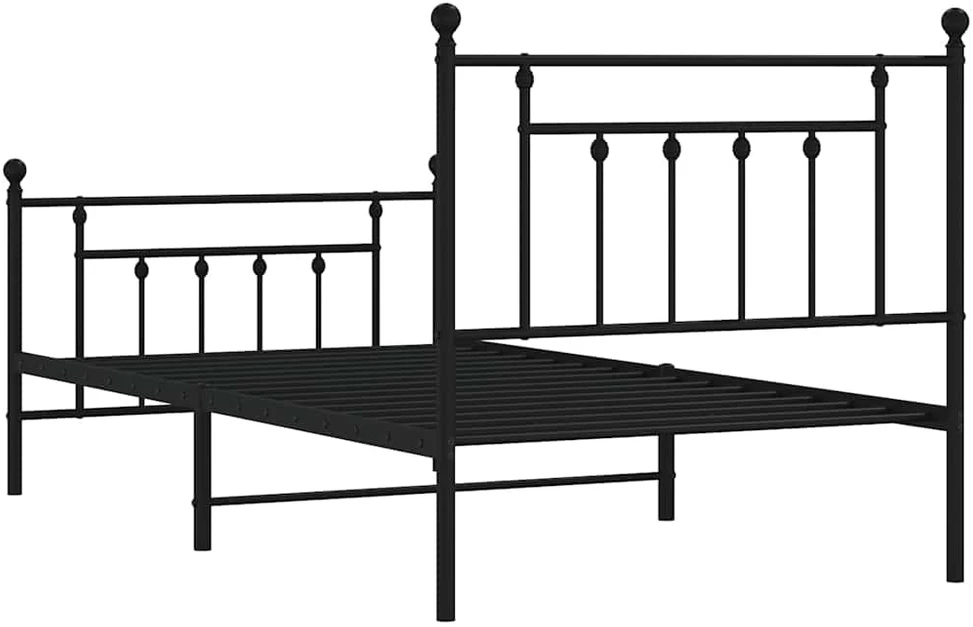 Lova Lovos rėmas su galvūgaliu/kojūgaliu, juodas, 100x190cm, metalas
