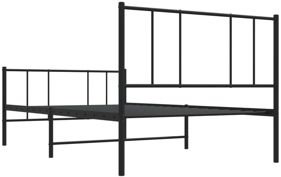 Lova Lovos rėmas su galvūgaliu/kojūgaliu, juodas, 100x200cm, metalas