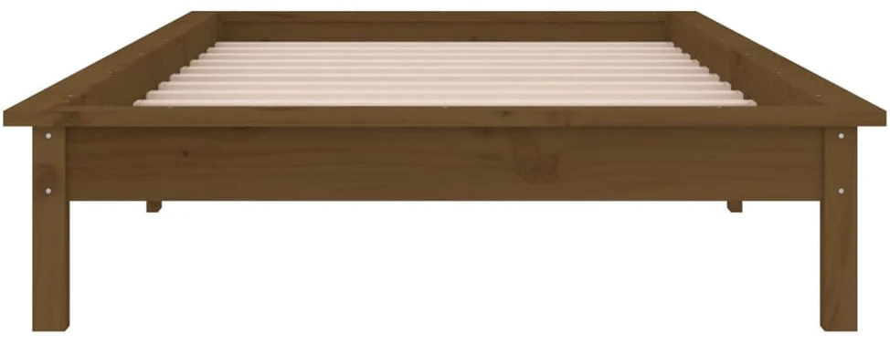 Lova Lovos rėmas su LED, medaus rudas, 100x200cm, medienos masyvas