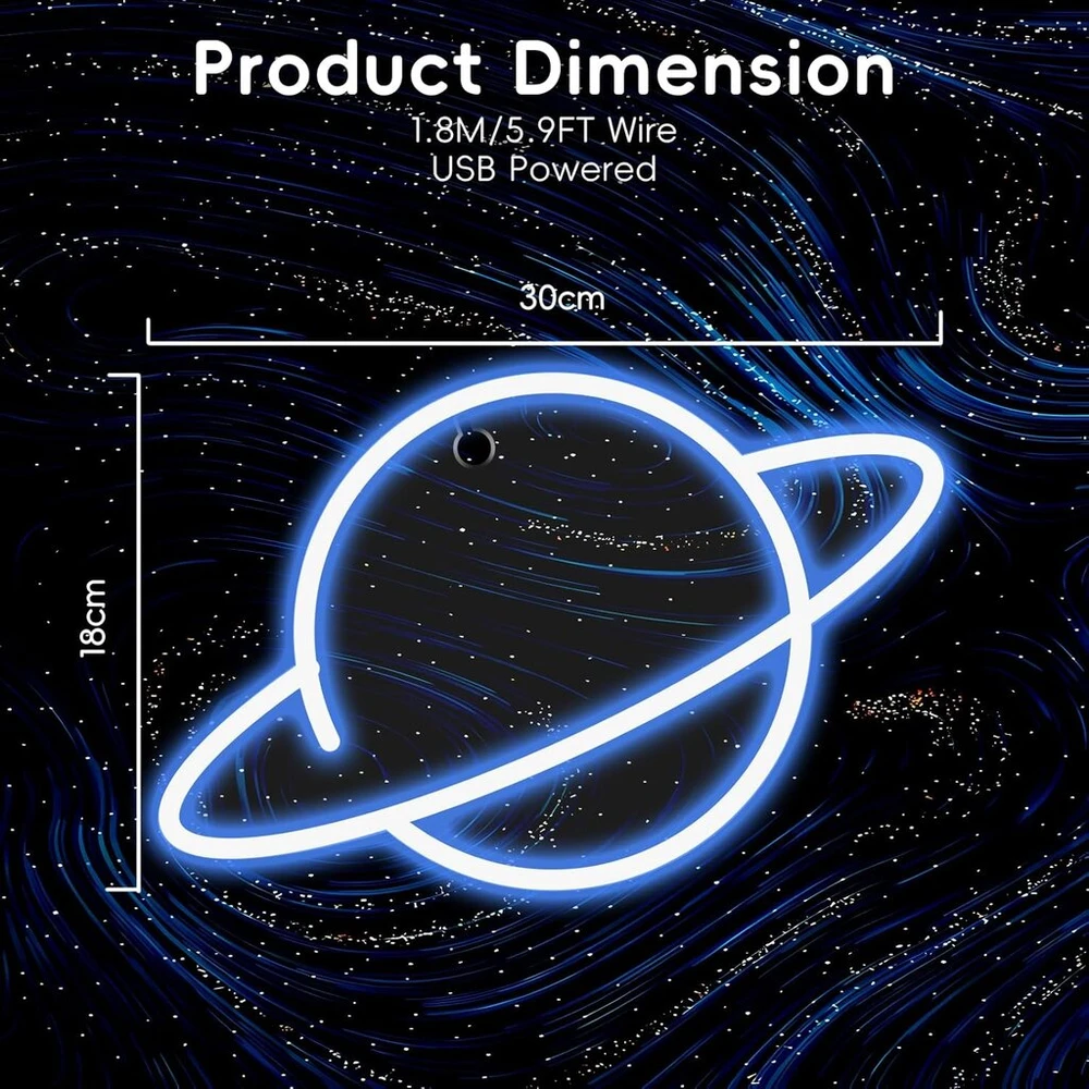 Pakabinamas šviestuvas Lphianx Planet neoniniai ženklai sienų dekorui, pritemdomi Led neoniniai ženklai žaidimų kambariui miegamajam šeimos gimtadieniui barui vestuvių vakarėliui naktinė lemputė, neoninis ženklas pagal užsakymą