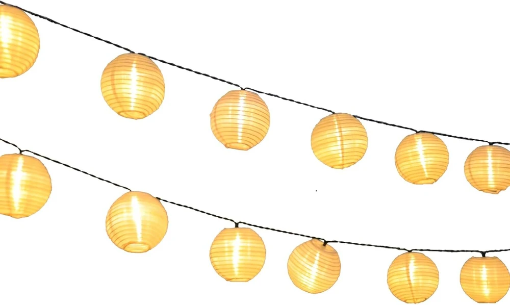 Lqwell® saulės energija įkraunamos dekoratyvinės lemputės-žibintai lauko sąlygoms, 8 m 30 Led, 2 režimai, atsparios vandeniui, saulės energija įkraunamas pakabinamas šviestuvas sodo dekoravimui, šilta balta spalva, skirtas balkonui, vestuvėms, kiemui, vak