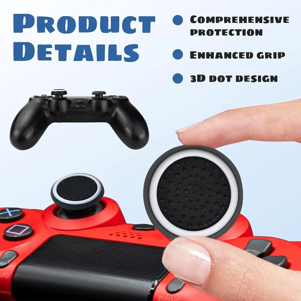 Lunarcharm 24 joystick dangtelių rinkinys, suderinamas su Ps4/ps5 valdiklių lazdelėmis, silikoniniai nykščių valdiklių dangteliai, valdiklio priedai, suderinami su XBOX One Series