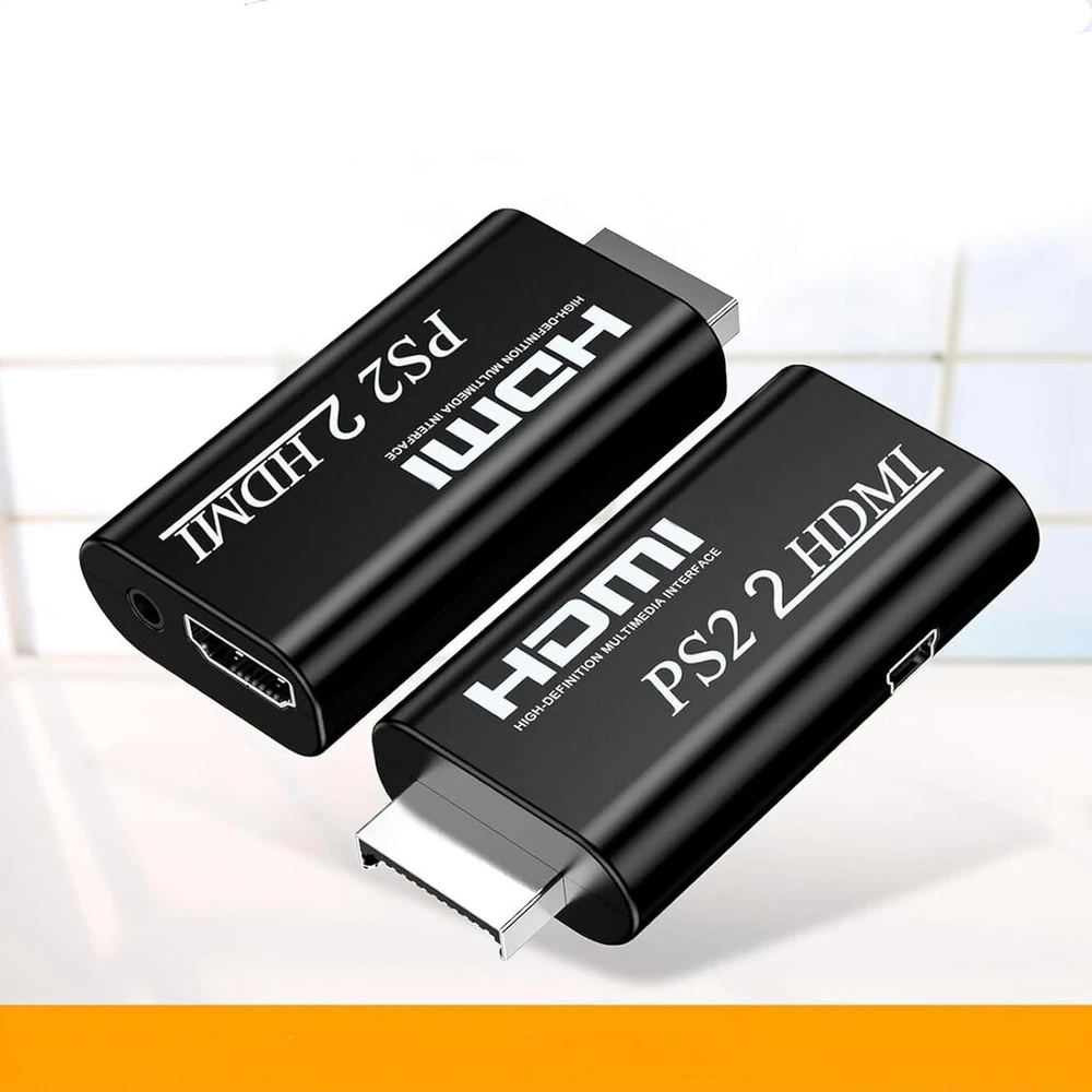 Lunpog Ps2 į Hdmi konverteris, Ps2 į Hdmi adapteris konverteris Ps2 į Hdmi konverteris su ausinių garso lizdu ir Hdmi kabeliu, skirtas Ps2 Hdtv Hdmi monitoriui (1 vnt.)