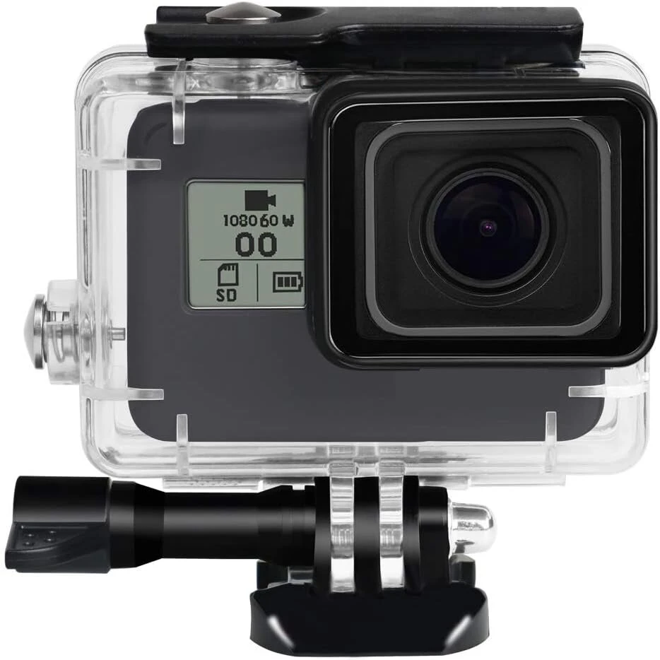 Lupholue vandeniui atsparus 60 m skaidrus korpusas povandeninis korpusas su raudonu filtru, suderinamas su Gopro Hero (2018), Gopro Hero 7 Juodas, Gopro Hero 6, Hero 6 Juodas, Hero 5, Hero 5 Juodas