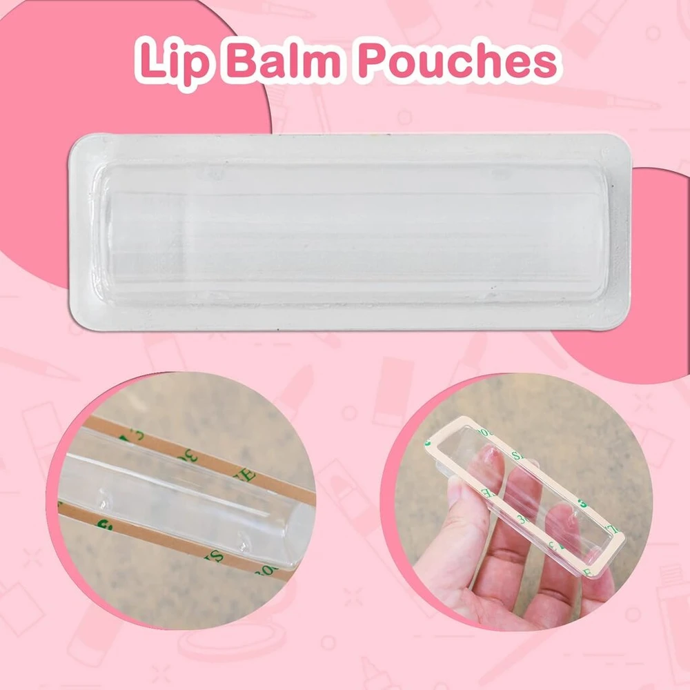 Lūpų balzamo pakavimo dėžutė pagaminta iš plastiko Chapstick tūbelių lizdinės plokštelės pakuotės su balta permatoma tuščia kortele permatomi laikikliai kupolai laikymo konteineris „pasidaryk pats“ dovanų rinkinys iš 10