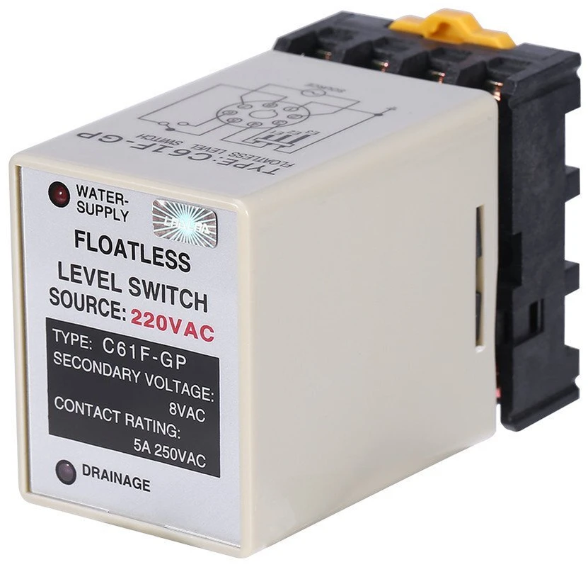 Lygio jungiklis, 50/60 Hz Ac220 V lygio jungiklio valdiklis su plūduriuojančiu lygio jungikliu C61f-gp