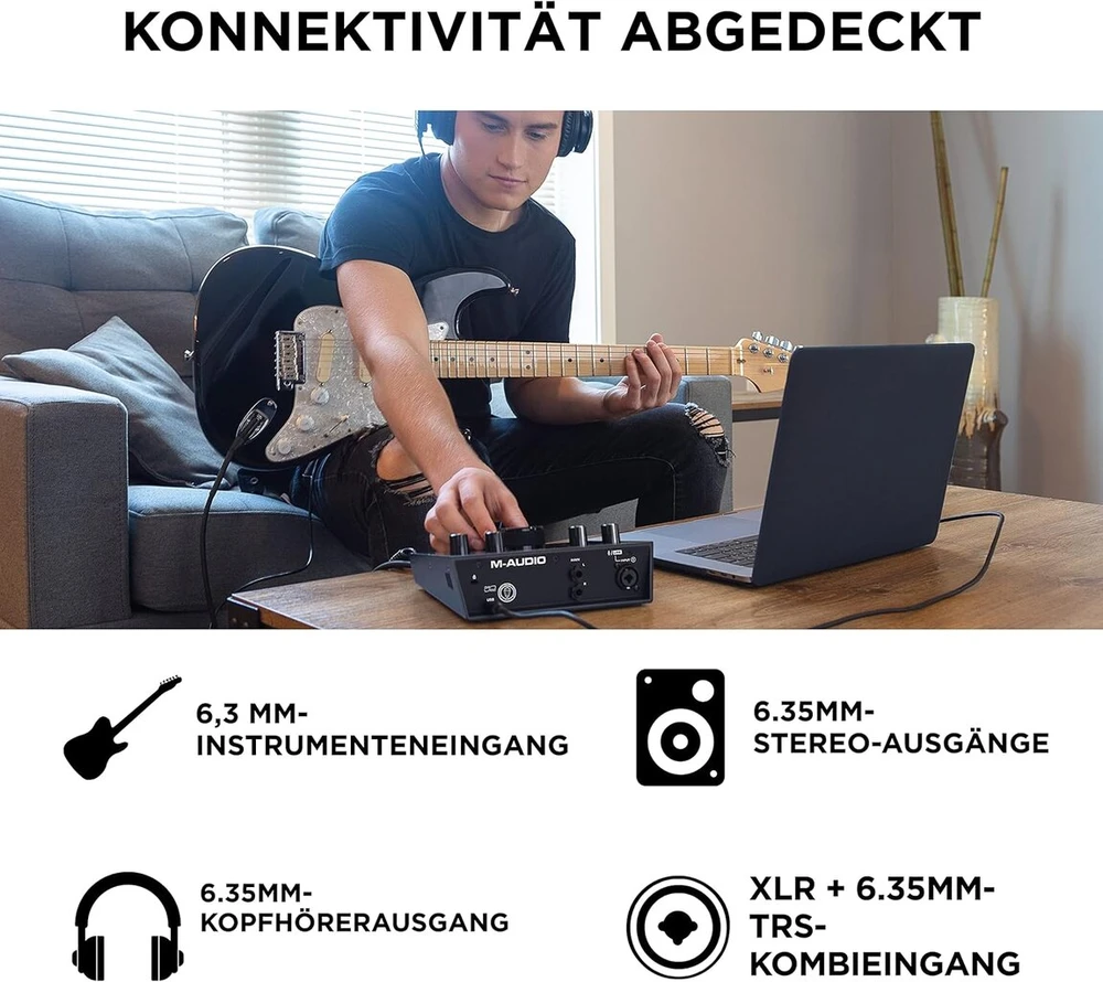 M-audio Air192x4 Usb garso sąsaja studijos kokybės įrašymui su Xlr ir linijos įėjimais bei įrašymo programine įranga